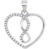 Image 1 : Diamond Infinity Heart Pendant 1/8 Cttw 10kt White Gold