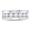Image 2 : Mens Diamond Single Row Band Ring 2 Cttw 14kt White Gold