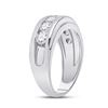 Image 3 : Mens Diamond Single Row Band Ring 2 Cttw 14kt White Gold