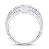 Image 4 : Mens Diamond Single Row Band Ring 2 Cttw 14kt White Gold