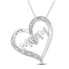 Image 1 : Diamond Mom Heart Pendant 1/20 Cttw Sterling Silver