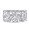Image 2 : Diamond Scroll Cluster Band Ring 5/8 Cttw 14kt White Gold