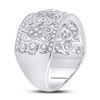 Image 3 : Diamond Scroll Cluster Band Ring 5/8 Cttw 14kt White Gold