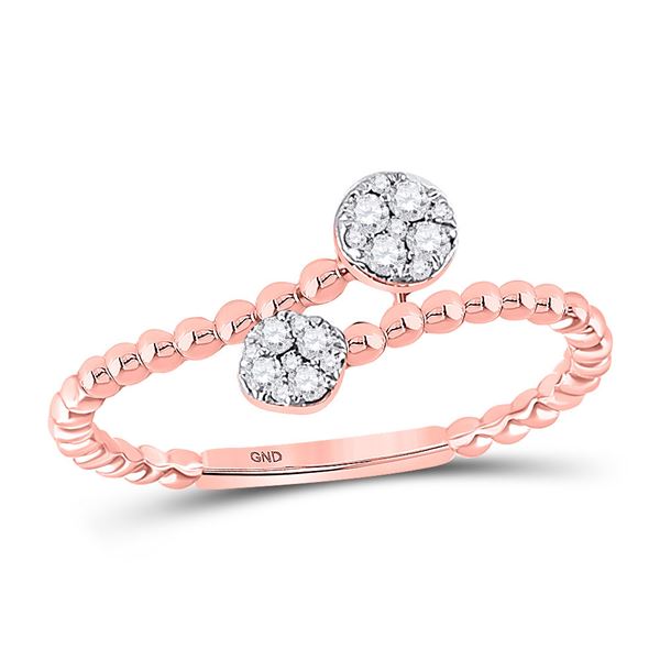 Diamond Bypass Stackable Band Ring 1/8 Cttw 10kt Rose Gold