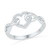 Image 1 : Diamond Infinity Twist Heart Ring 1/10 Cttw 10kt White Gold