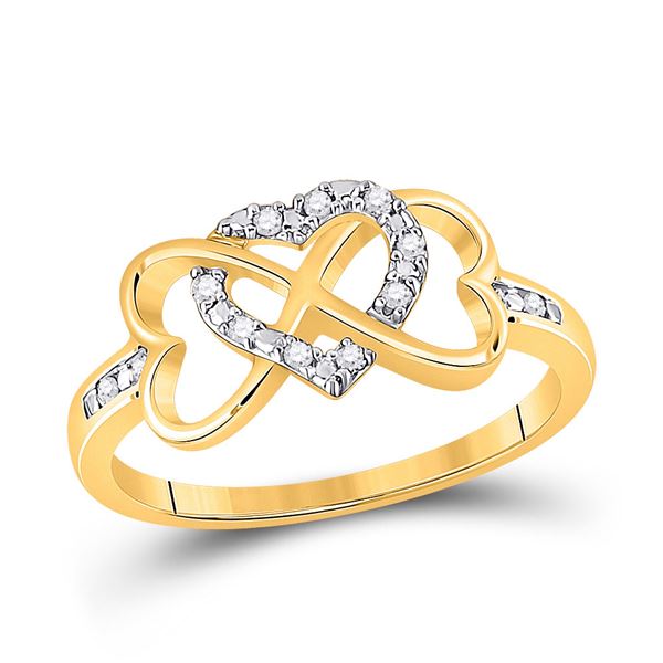 Diamond Infinity Heart Ring 1/10 Cttw 10kt Yellow Gold