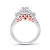Image 4 : Princess Diamond Bridal Wedding Ring Band Set 1-1/2 Cttw 14kt Two-tone Gold