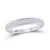 Image 1 : Baguette Diamond Wedding Band 1/4 Cttw Sterling Silver