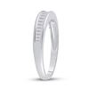 Image 3 : Baguette Diamond Wedding Band 1/4 Cttw Sterling Silver