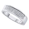 Sterling Silver Mens Diamond Band Ring 1/5 Cttw Sterling Silver