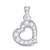 Image 1 : Diamond Heart Pendant 1/6 Cttw 10kt White Gold