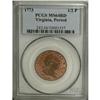 Image 3 : 1773 1/2P Virginia Halfpenny, Period MS64 Red