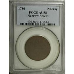 1786 COPPER New Jersey Copper, Narrow Shield