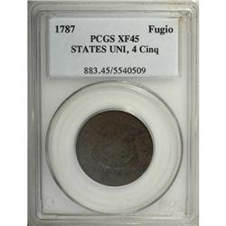 1787 1C Fugio Cent, STATES UNITED, Cinquefoils
