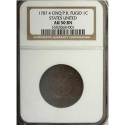 1787 1C Fugio Cent, STATES UNITED, Cinquefoils