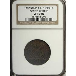 1787 Fugio Cent, STATES UNITED VF35 NGC