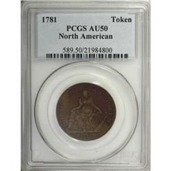 1781 TOKEN North American Token AU50 PCGS