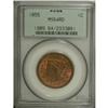 Image 1 : 1855 1C Upright 5s MS64 Red PCGS