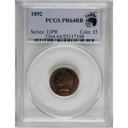 1892 1C PR64 Red and Brown PCGS
