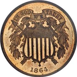 1864 2C Large Motto PR65 Red PCGS