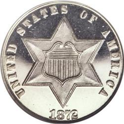 1872 3CS PR67 Cameo NGC