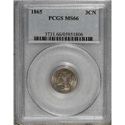 1865 3CN MS66 PCGS