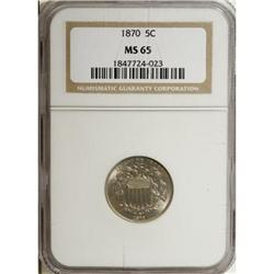 1870 5C MS65 NGC