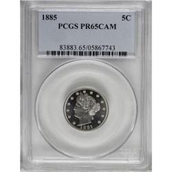 1885 5C PR65 Cameo PCGS