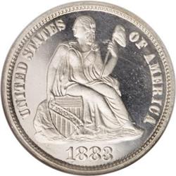 1883 10C PR67 Cameo NGC