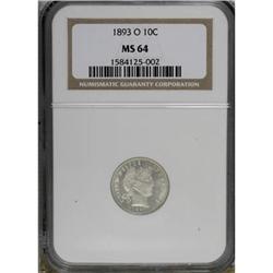 1893-O 10C MS64 NGC