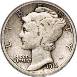 1916-D 10C Fine 12 PCGS