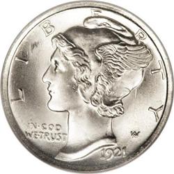 1921 10C MS66 Full Bands NGC