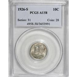 1926-S 10C AU58 PCGS