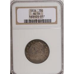 1818 25C AU55 NGC