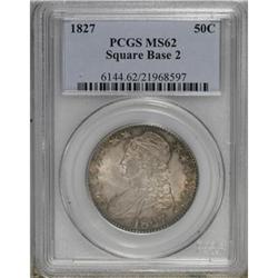 1827 50C Square Base 2 MS62 PCGS