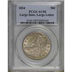 1834 50C Large Date, Large Letters AU58 PCGS
