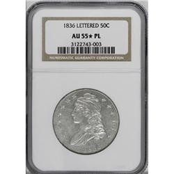 1836 50C AU55 Prooflike Star NGC