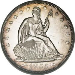 1855 50C PR64 Cameo NGC