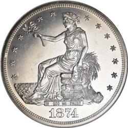 1874 T$1 PR64 Cameo NGC