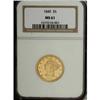 Image 3 : 1840 $5 Broad Mill MS61 NGC