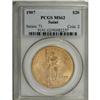 Image 1 : 1907 $20 Arabic Numerals MS62 PCGS