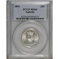 1893 25C Isabella Quarter MS64 PCGS