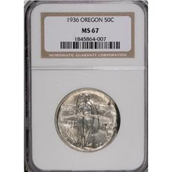 1936 50C Oregon MS67 NGC