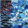 Image 2 : Elliot Fallas, "Paradise Waterfall" Original Oil Painting on Gallery Wrapped Canvas, Hand Signed wit