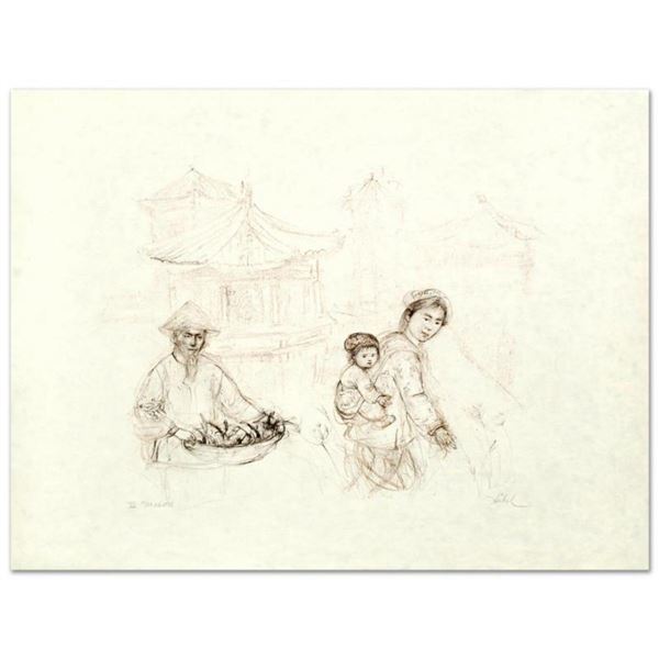 "Then and Now" Limited Edition Lithograph by Edna Hibel (1917-2014), Numbered and Hand Signed with C