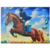 Image 1 : Ferjo, "Clearing the Obstacle" Original Painting on Canvas, Hand Signed with Letter of Authenticity.
