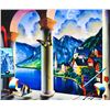 Image 2 : Ferjo- Original Oil on Canvas "Mountain Lake"