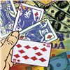 Image 2 : Steve Kaufman (1960-2010), "Royal Straight Flush" Hand Pulled Unique Variation Mixed Media on Canvas
