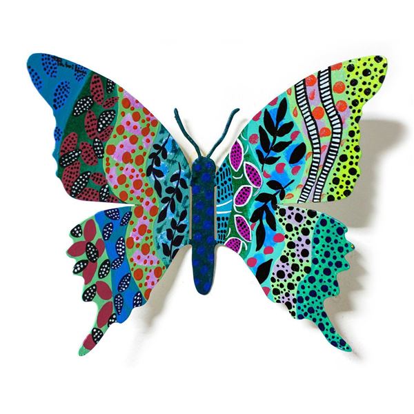 Patricia Govezensky- Original Painting on Cutout Steel "Butterfly CXVII"
