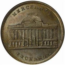 Undated (1837) Hard Times Token. Merchants Exchange. HT-294, L-98. Rarity-1. MS-65 BN (NGC).